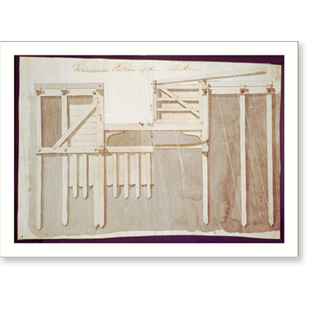 Historic Print, [Canal (Washington Canal"), Washington, D.C. Transverse section of lock]" 2