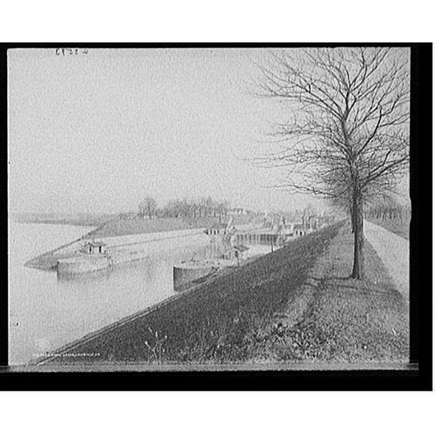 Historic Print, Canal locks, Louisville, Ky. 2, 16" x 20"