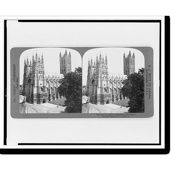 Historic Print, Canterbury Cathedral, the most famous in England, 16" x 20"