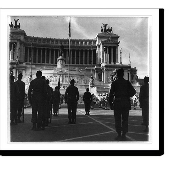 Historic Print, Capitol flag raised in Rome, 16" x 20"