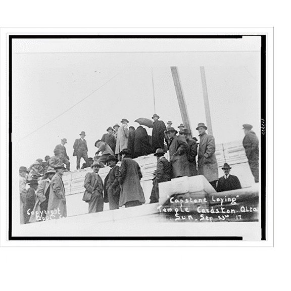Historic Print, Capstone laying", Temple Cardston, Alta.", 16" x 20"