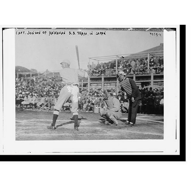 Historic Print, Capt. Johnson of Hawaii baseball team in Japan, 16" x