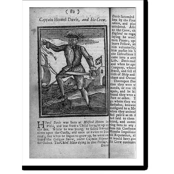 Historic Print, Captain Howel Davis, 18" x 24"