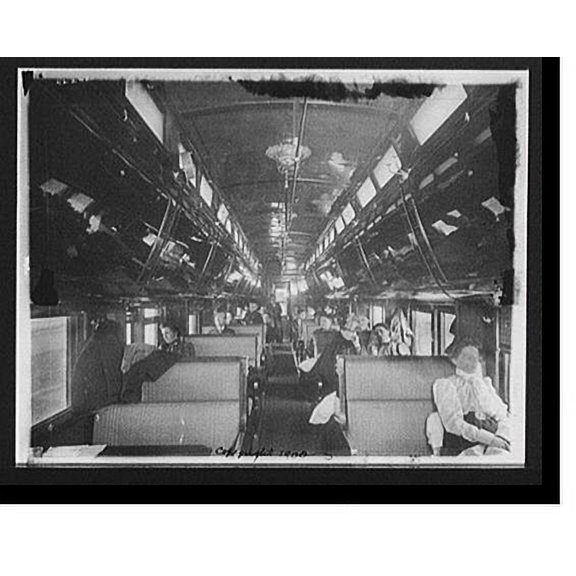 Historic Print, [Car interior, Chicago and Alton Railroad], 16" x 20"