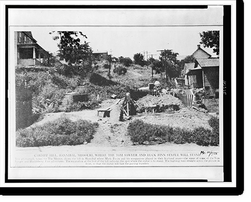 Historic Print, Cardiff Hill, Hannibal, Missouri, where the Tom Sawyer
