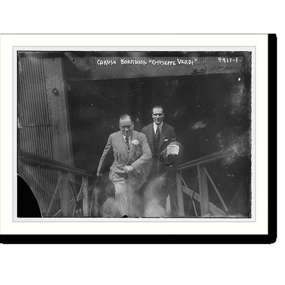 Historic Print, Caruso boarding GIUSEPPE VERDI, 18" x 24"