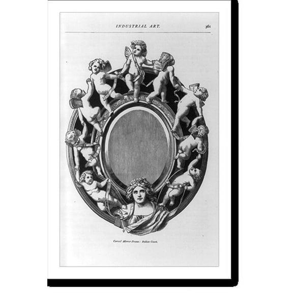 Historic Print, Carved mirror frame: Italian Court, 18" x 24"