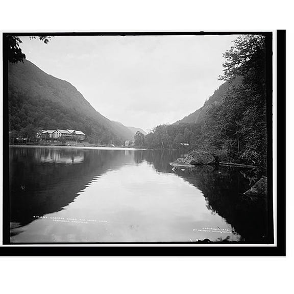 Historic Print, Cascade House and upper lake, Adirondack Mountains, 16" x 20"