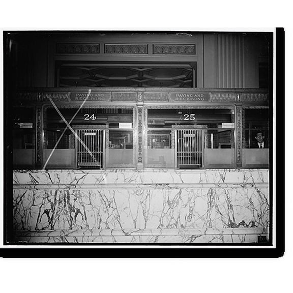 Historic Print, Cashier's window, Riggs Nat'l Bank, 3/2/38, 18" x 24"