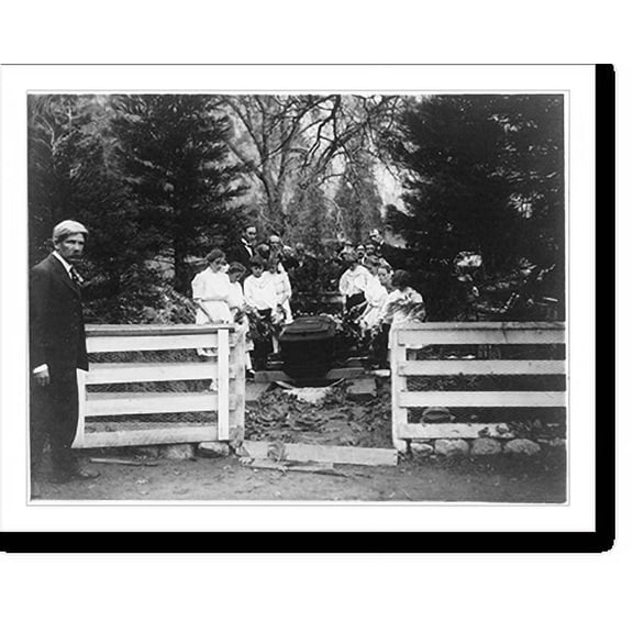 Historic Print, [Casket of Galen Clark and funeral party at grave site], 16" x 20"