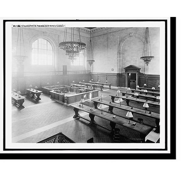 Historic Print, Catalogue room, the New York Public Library, 16" x 20"