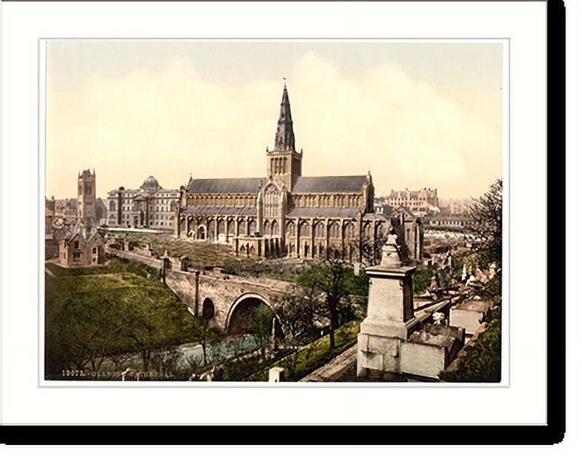 Historic Print, Cathedral Glasgow Scotland, 16" x 20"