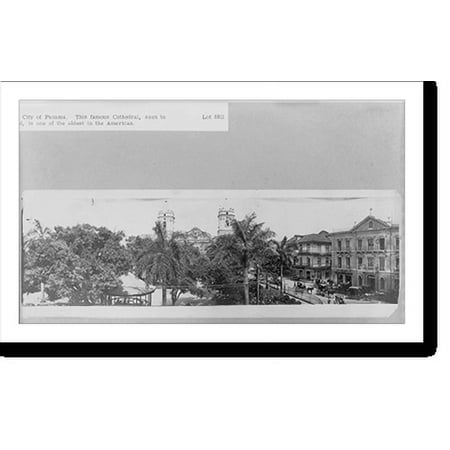 Historic Print, Cathedral Plaza, City of Panama, 16" x 20"