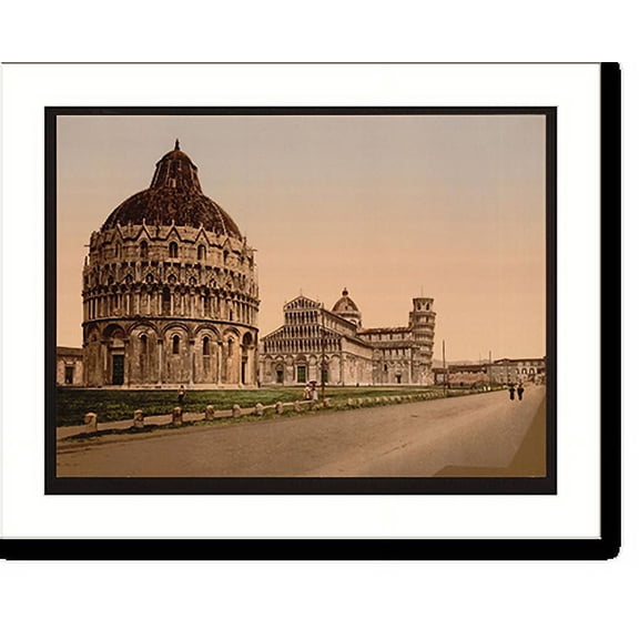 Historic Print, Cathedral Square Pisa Italy, 18" x 24"