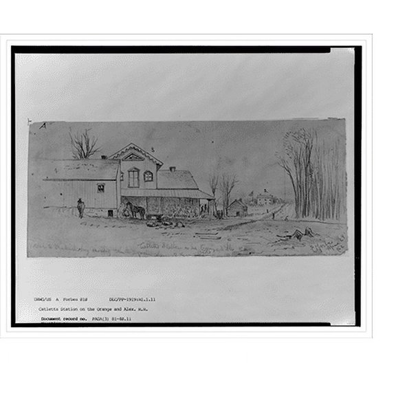Historic Print, Catlett's Station on the Orange & Alex. R.R..E Forbes., 18" x 24"