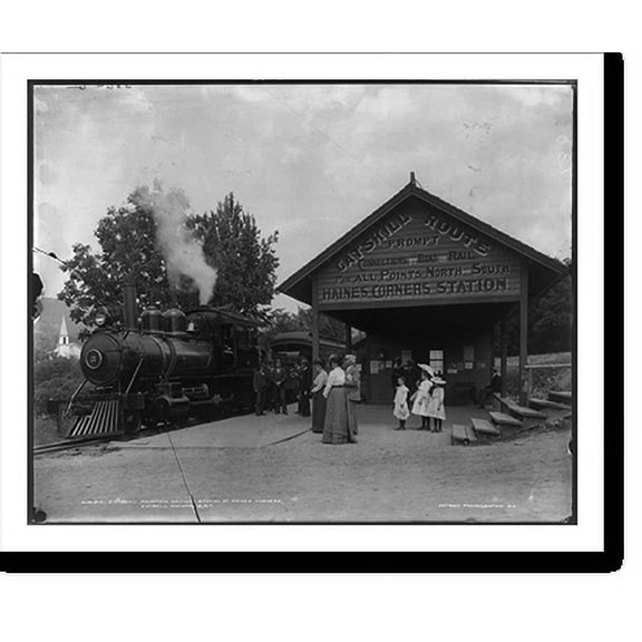 Historic Print, Catskill Mountain Railway Station at Haines Corners, Catskill Mountains, N.Y., 16" x 20"