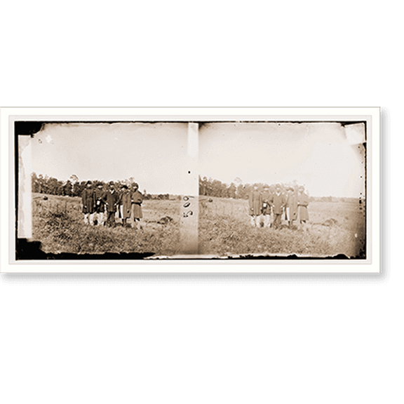 Historic Print, Cedar Mountain Virginia. Officers of 10th Maine Regt. On the battlefield, 16" x 20"
