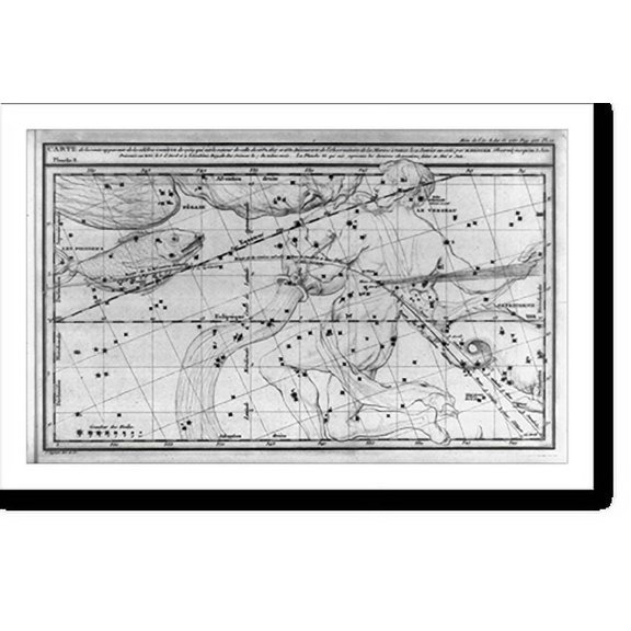 Historic Print, [Celestial chart, of Charles Messier, showing the path of Halley's Comet, early 1759], 18" x 24"