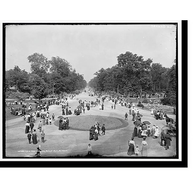 Historic Print, Central Avenue, Belle Isle [Park], Detroit, 16" x 20