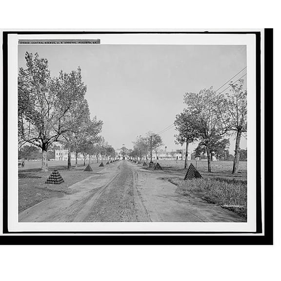 Historic Print, Central Avenue, U.S. Arsenal, Augusta, Ga., 18" x 24"