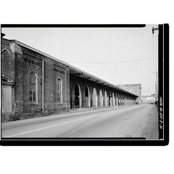 Historic Print, Central of Georgia Railway, Passenger Station & Train Shed, Corner of Louisville (Railroad) Road & West Broad, Savannah, Chatham County, GA - 10, 18" x 24"
