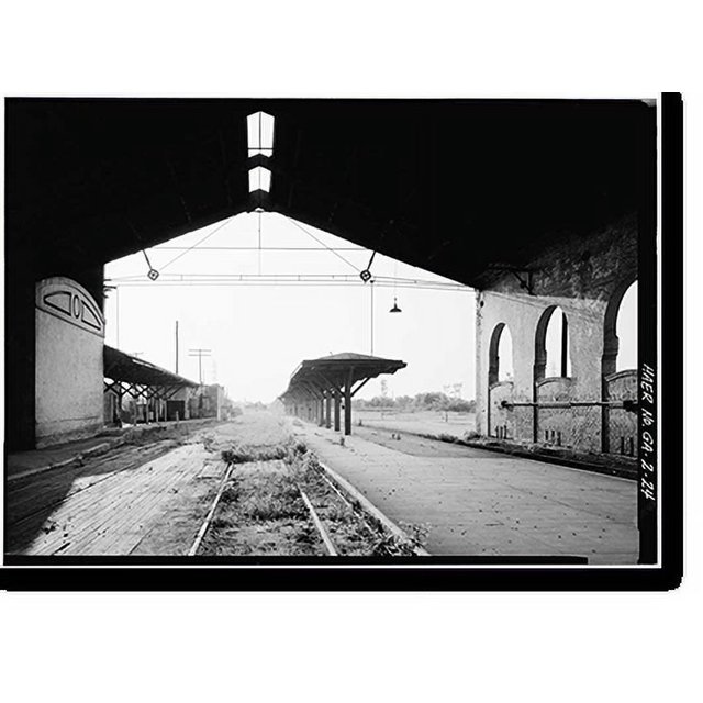 Historic Print, Central of Railway, Passenger Station & Train