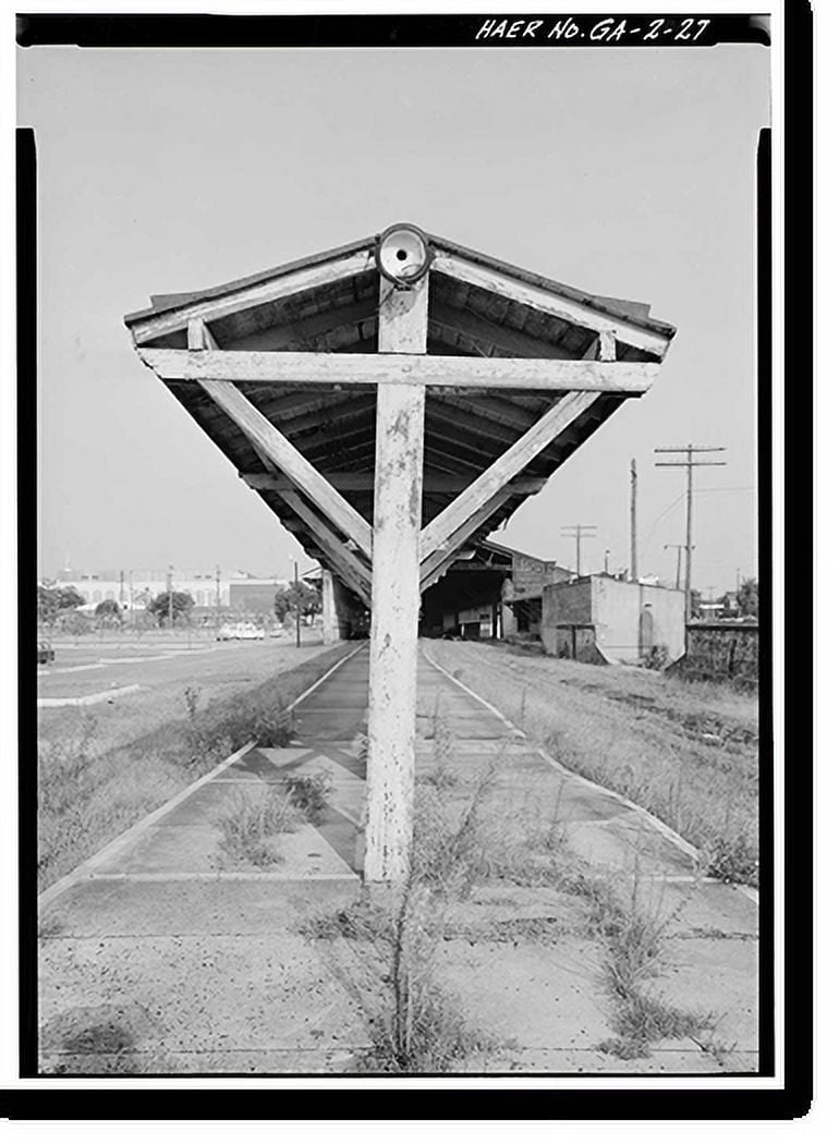Historic Print, Central of Railway, Passenger Station & Train
