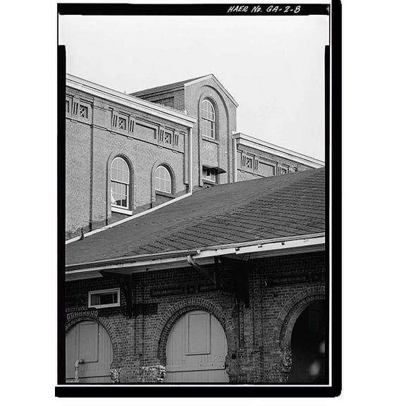 Historic Print, Central of Georgia Railway, Passenger Station & Train Shed, Corner of Louisville (Railroad) Road & West Broad, Savannah, Chatham County, GA - 8, 18" x 24"