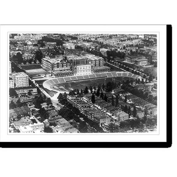 Historic Print, Central High School, showing stadium, Washington, D.C., 18" x 24"