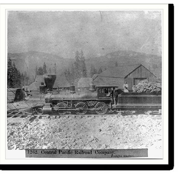 Historic Print, Central Pacific Railroad Company - Freight Engine., 16" x 20"