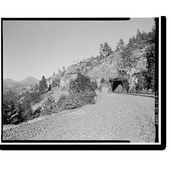 Historic Print, Central Pacific Transcontinental Railroad, Tunnel No. 35, Milepost 176.62, Yuba Pass vicinity, Nevada County, CA, 18" x 24"