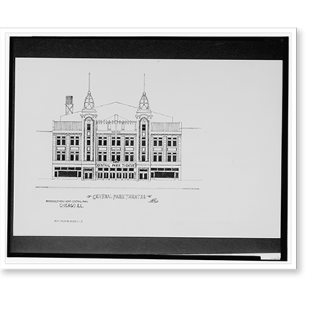 Historic Print, [Central Park Theatre, Roosevelt Road near Central Park