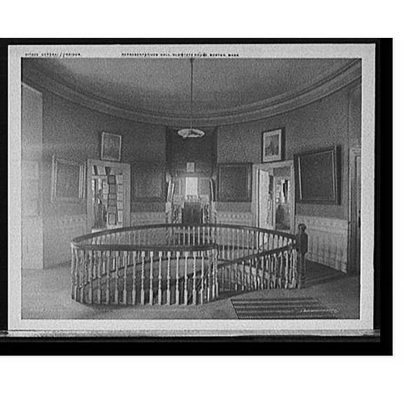 Historic Print, Central corridor, looking through Representatives' Hall, Old State House, Boston, Mass., 18" x 24"