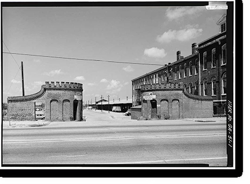 Historic Print, Central of Railway, Cotton Yard Gates, West