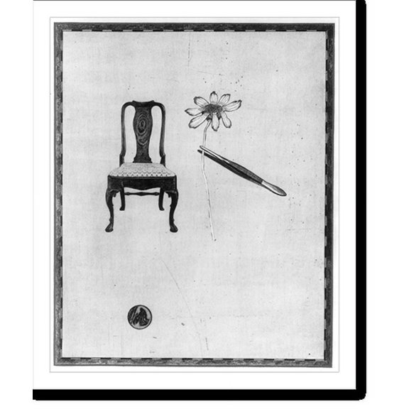Historic Print, [Chair, flower & tweezers], 18" x 24"