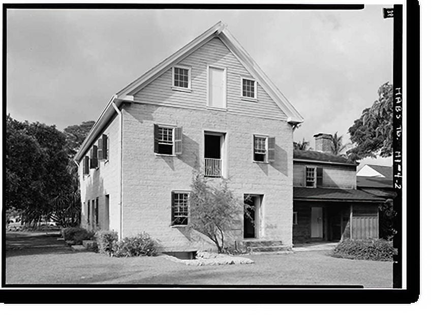 Historic Print, Chamberlain House, King & Kawaiahao Streets, Honolulu