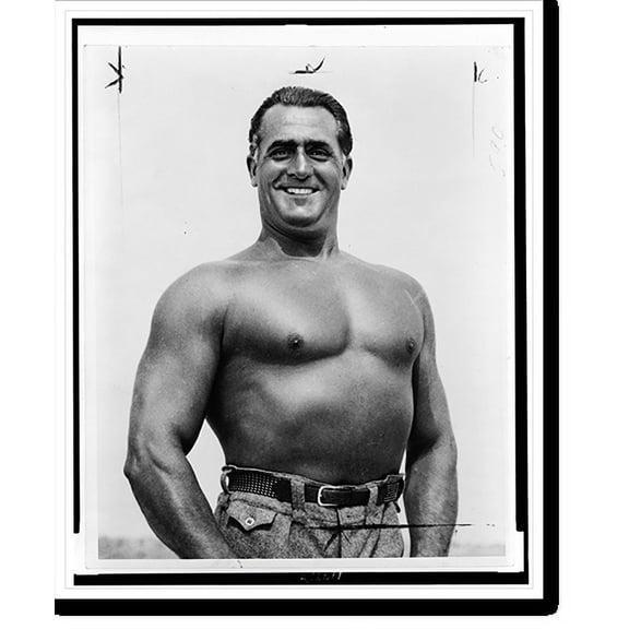 Historic Print, [Charles Atlas, half-length portrait, shirtless, facing front].World Telegram photo., 18" x 24"