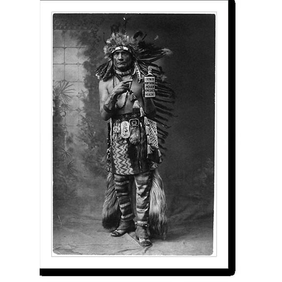 Historic Print, Charles DeFate as Indian Chief, 16" x 20"