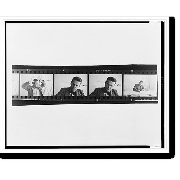 Historic Print, [Charles Eames, designer, head-and-shoulders portraits, seated at desk in office], 18" x 24"