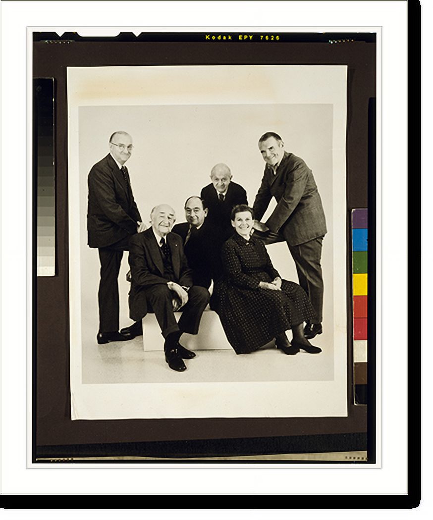 Historic Print, [Charles and Ray Eames, designers, in group portrait