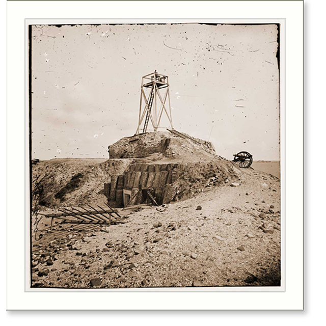 Historic Print, Charleston South Carolina. Light house of Fort Sumter