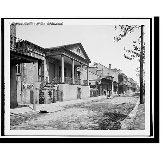 Historic Print, Chartres Street, Vieux Carre, New Orleans, La., 18" x 24"