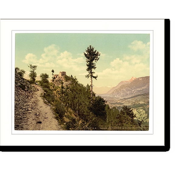 Historic Print, Chateau de la Soie pres Savièse Valais Switzerland, 18" x 24"
