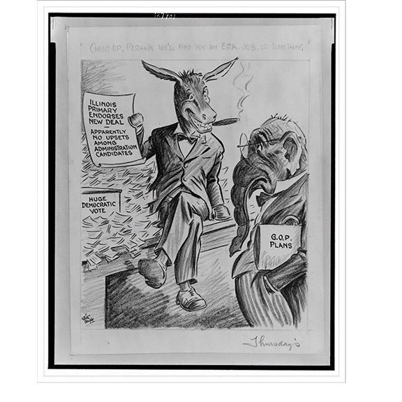 Historic Print, Cheer up, perhaps we'll find you an ERA job, or something, 18" x 24"