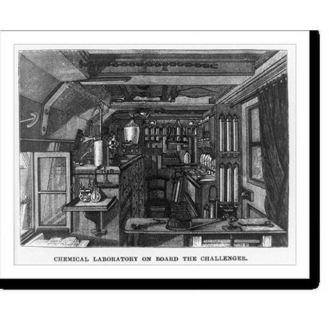 Historic Print, Chemical laboratory on board the Challenger, 16" x 20