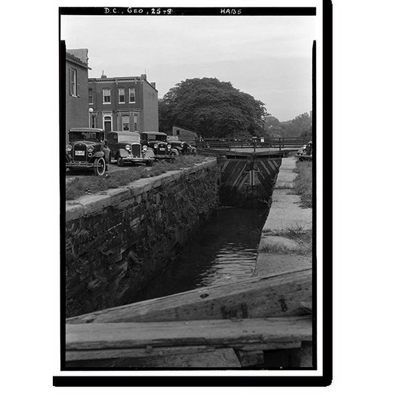 Historic Print, Chesapeake & Ohio Canal, Georgetown Section, East & West parallel to M Street Northwest, Washington, District of Columbia, DC, 16" x 20"