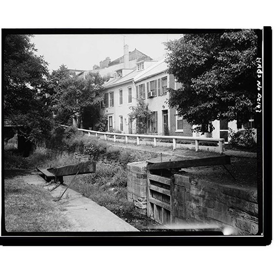 Historic Print, Chesapeake & Ohio Canal, Georgetown Section, East & West parallel to M Street Northwest, Washington, District of Columbia, DC - 5, 18" x 24"