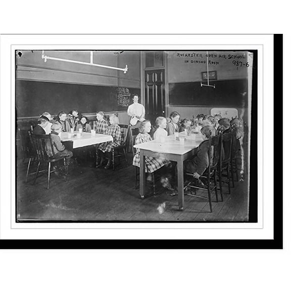 Historic Print, Children in dining room, Rochester Open-Air School, 16" x 20"