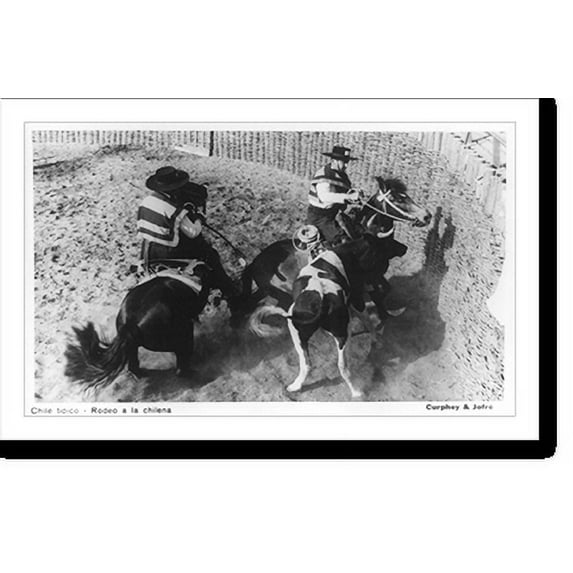 Historic Print, Chile tipico. rodeo a la chilena.Curphey & Jofré., 16" x 20"