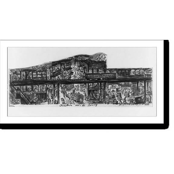 Historic Print, Chinatown and the Bowery, 18" x 24"